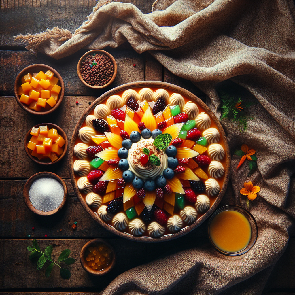 Gelatina Colorida com Creme