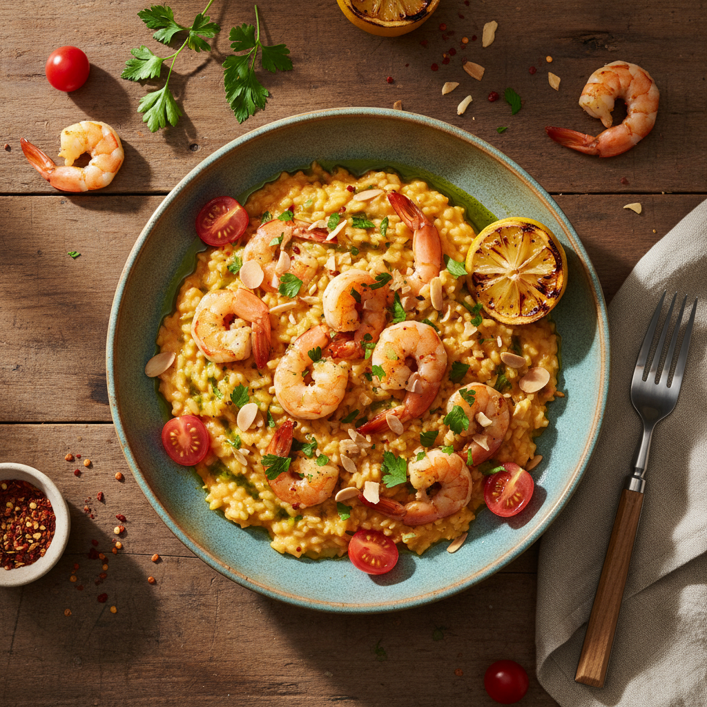 Risoto de Camarão à Brasileira